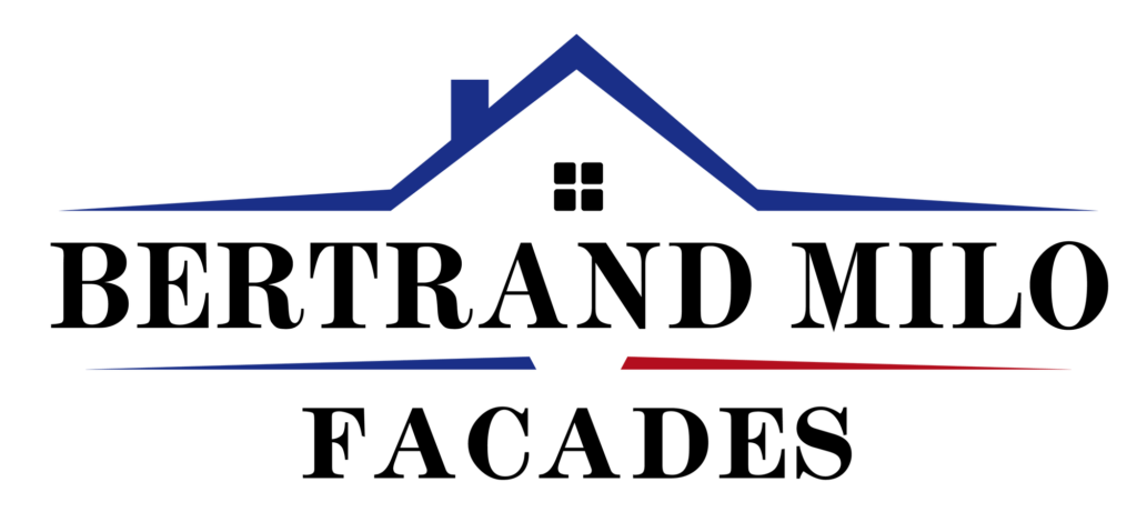 Logo Milo facade, toiture stylisée bleue IMMOFRANCE, identité immobilière en Haute-Garonne