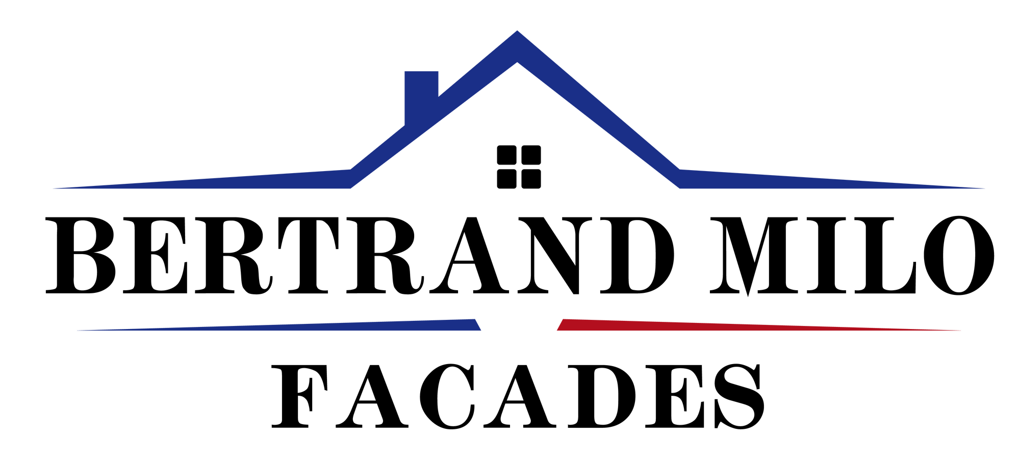 Logo Milo facade, toiture stylisée bleue IMMOFRANCE, identité immobilière en Haute-Garonne
