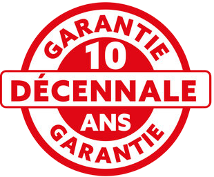 Badge 10 ans de garantie décennale Milo facade pour travaux en Haute-Garonne
